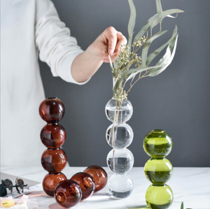 Creative Glass Bubble Vase 4 Stack Clear