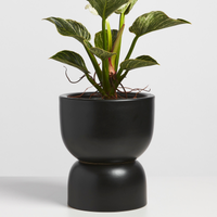 Ceramic Hourglass Planter  9 Inch / Black