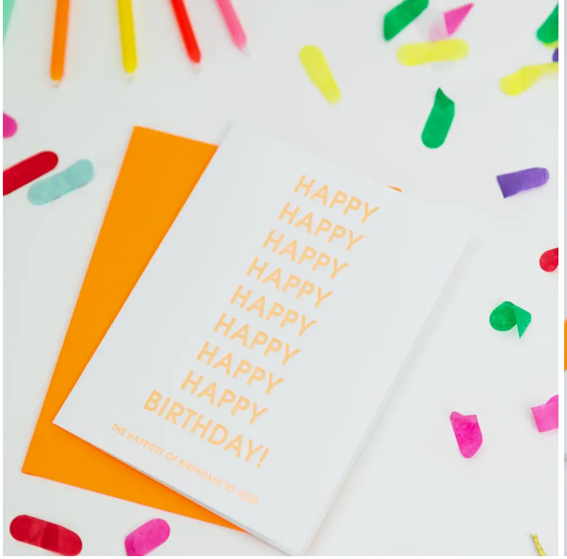 Happiest of Birthdays Letterpress Card
