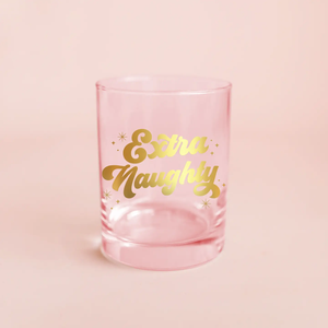 Extra Naughty Holiday Tumbler | Gold Rocks Glass