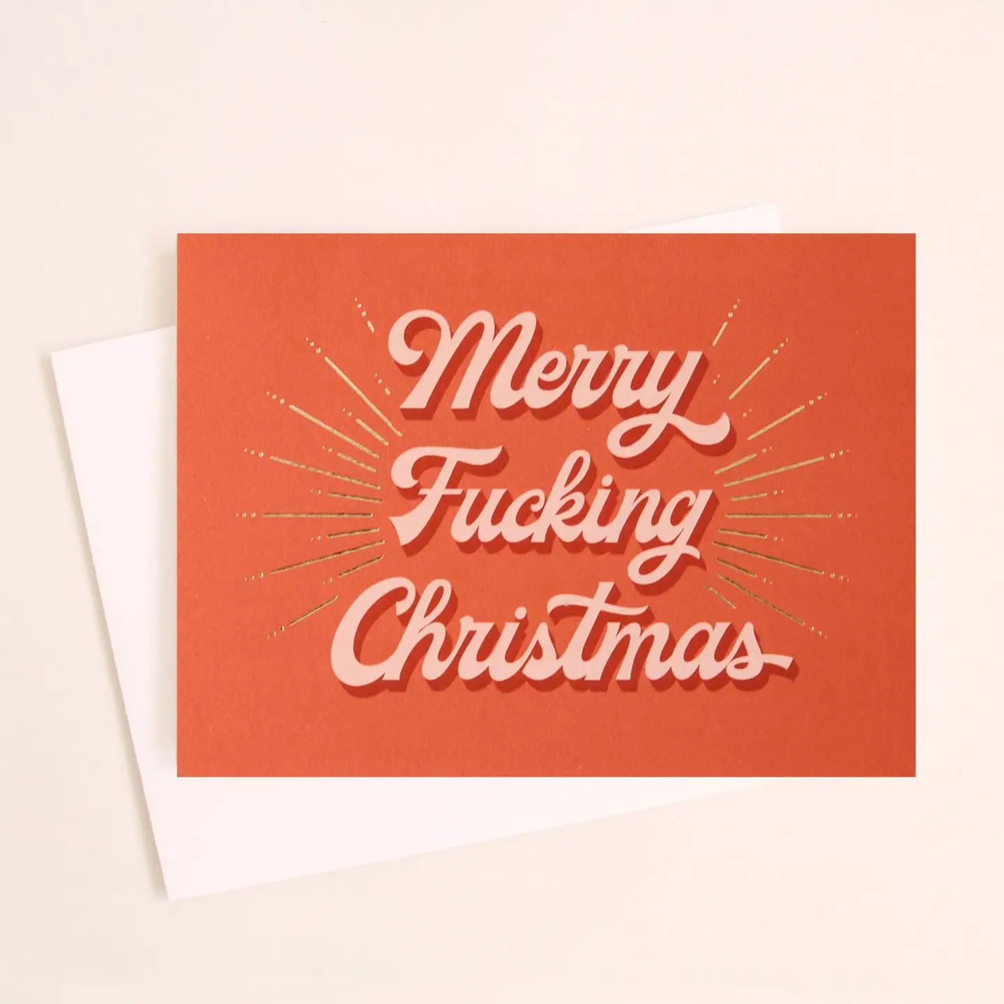 Merry Fucking Christmas Card | Gold Foil