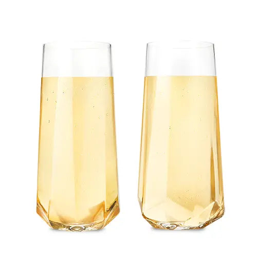 Faceted Crystal Champagne Glass