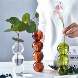 Creative Glass Bubble Vase - Amber 4 Stack