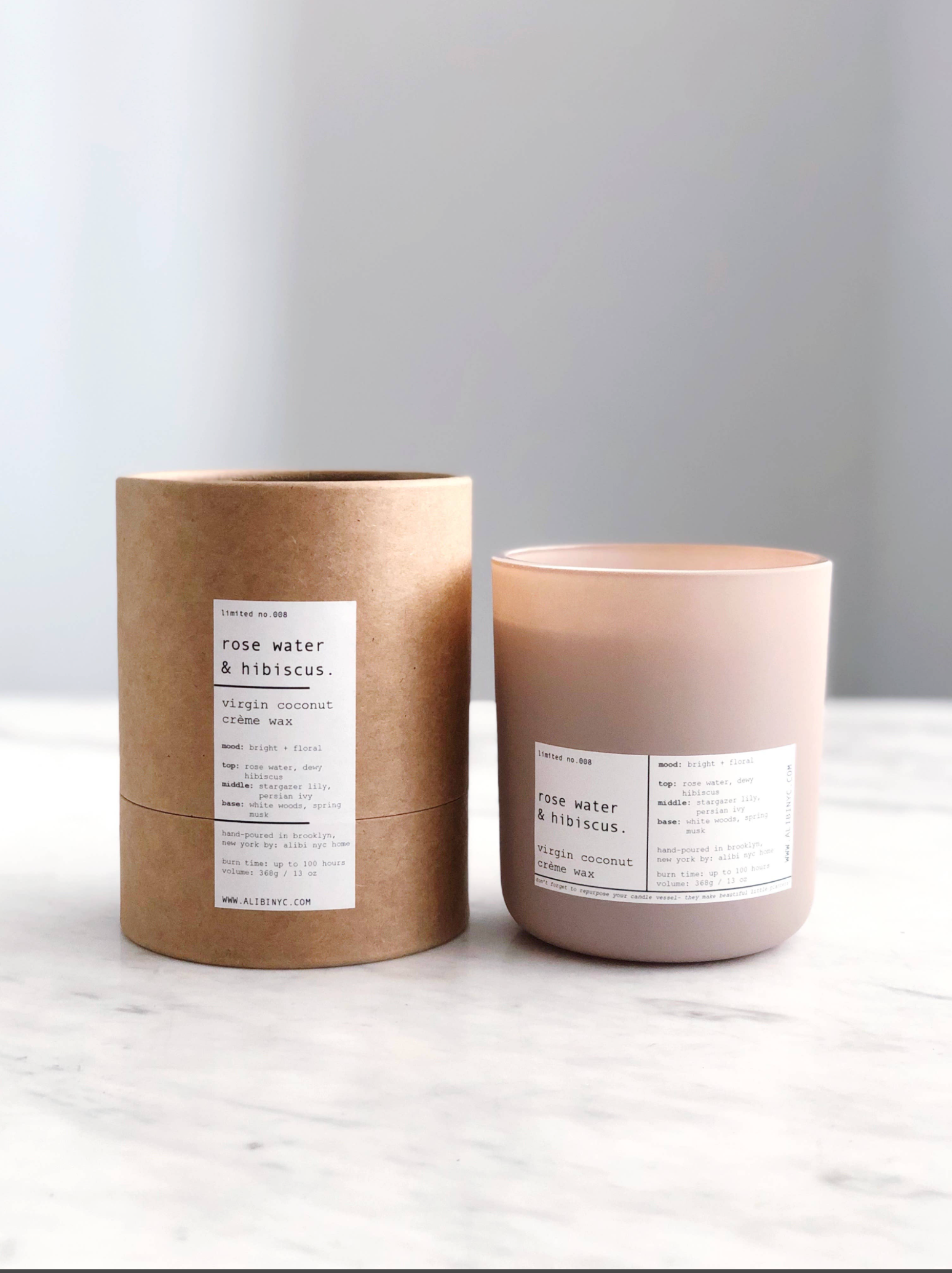 ROSE WATER & HIBISCUS | VIRGIN COCONUT CRÈME CANDLE