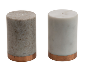 Salt and Pepper Shakers with Base, Set of 2
