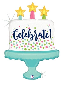 33" Celebrate Glitter Cake Balloon